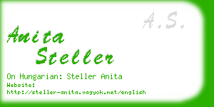 anita steller business card